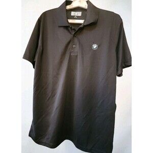 BMW Polo Shirt Mens Medium Logo Embroidered Collared Short Sleeve B7 READ